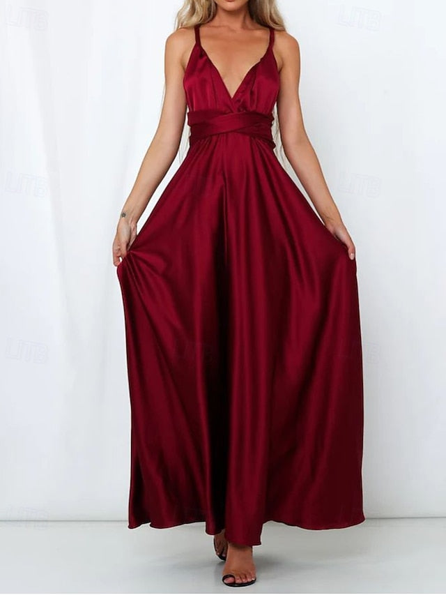 Women's Long Dress Maxi Dress Satin Dress Party Dress
