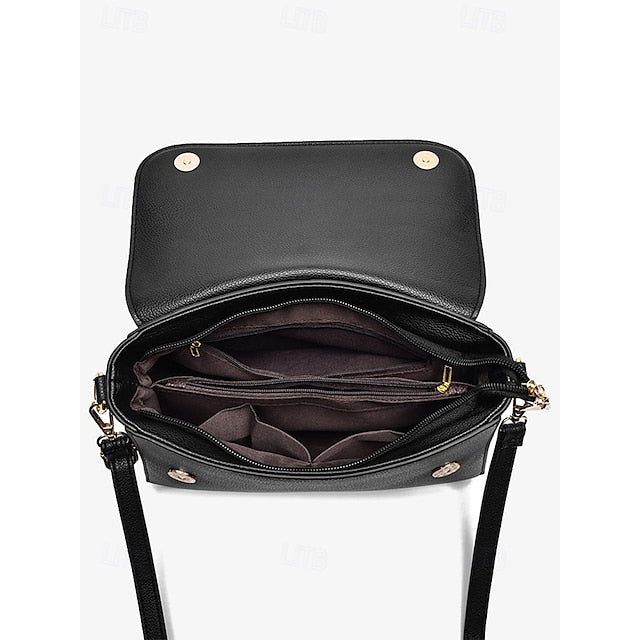 Bags in Leather Crossbody Burgundy Black and Faux Women's