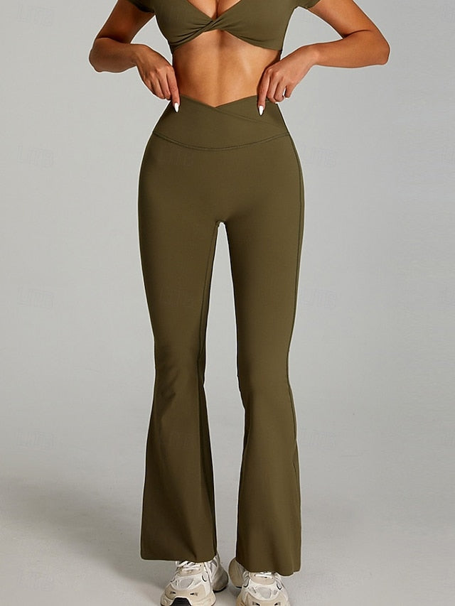 Women's Bell Bottom Chinos Streetwear Casual Athleisure