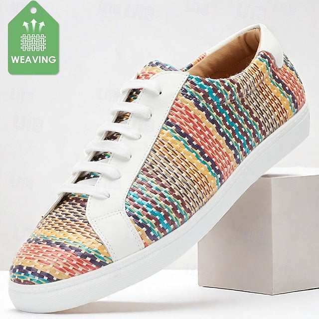 Men's Woven Trendy – Knit Nylon Sneakers Multicolor