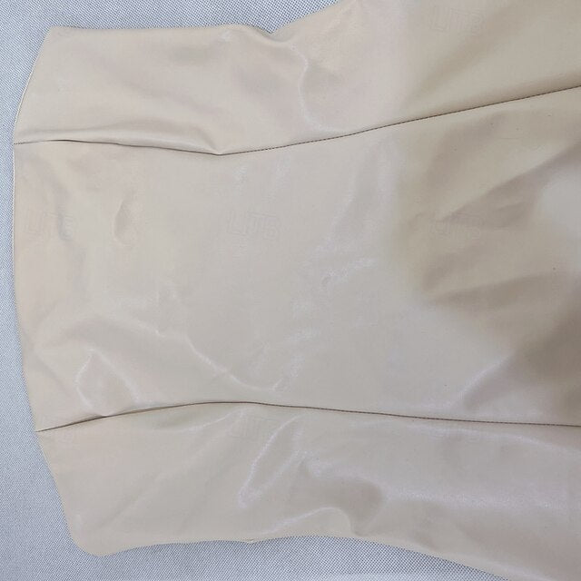 Women's Midi Dress Sheath Dress Leather Dress Fashion
