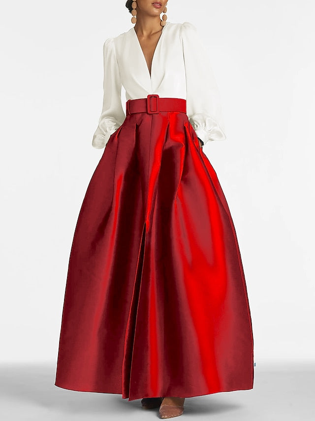 Evening Dress Floor A-Line High Gown Formal Split Wedding Guest