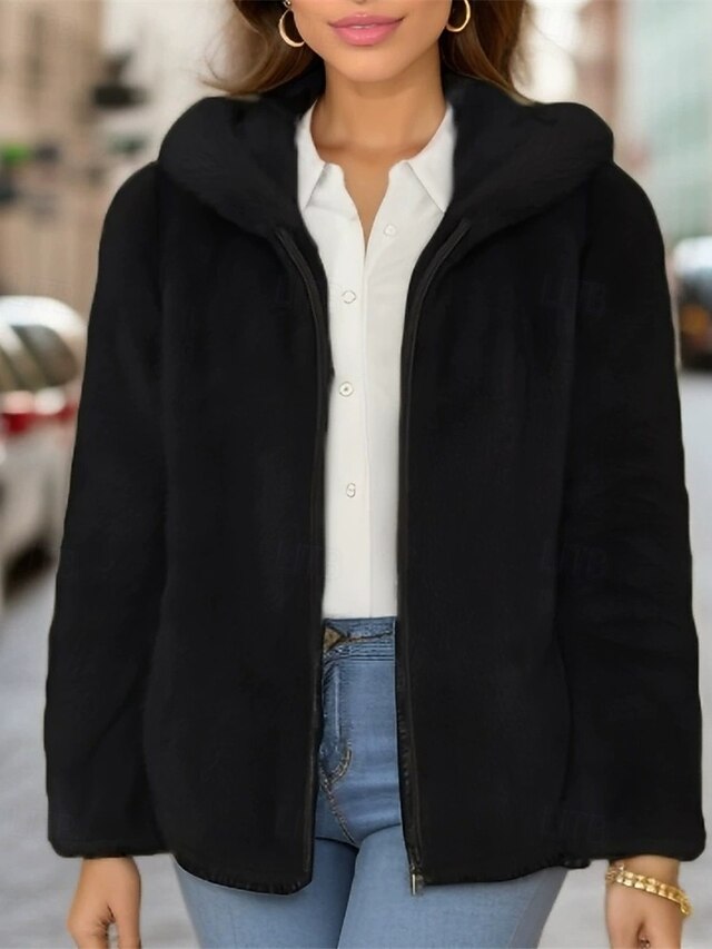 Zipper Casual Jacket Women's Warm Comfortable Pocket