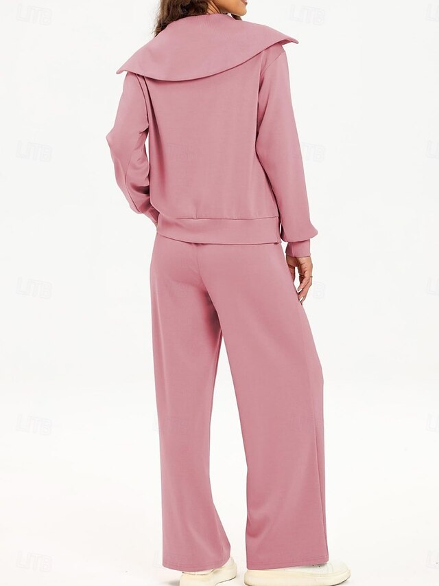 Women's Pants Sets Bolero Top Long Sleeve Shirt Collar