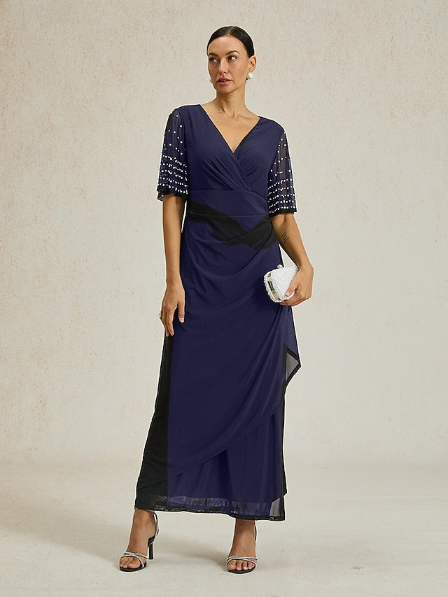 Women's Maxi Dress Sheath Dress Elegant Solid Color Short