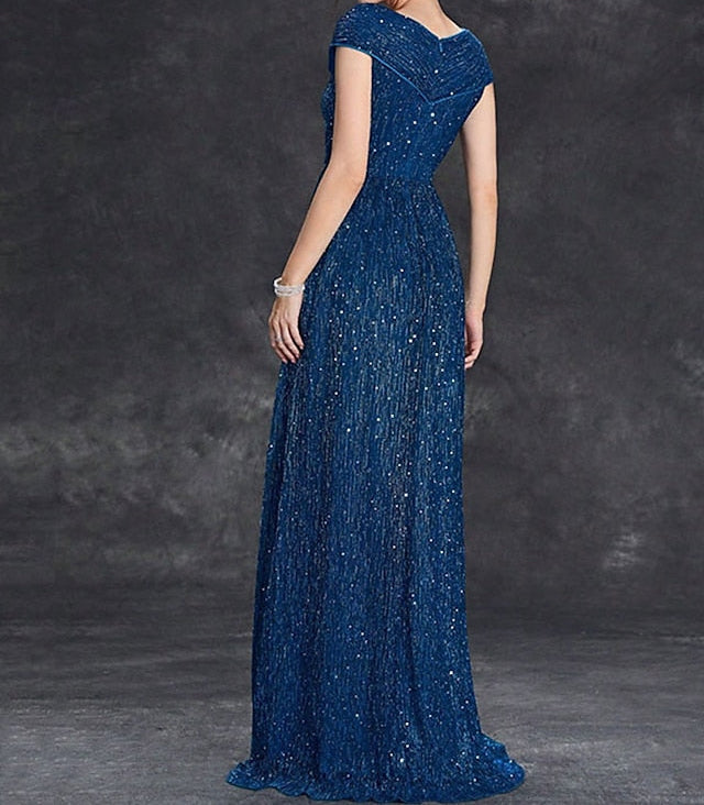 Dress Party Bride V Mother of Elegant Neck the Floor