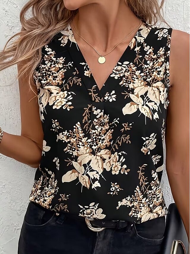 Women's Tank Top Floral Graphic Plants Elegant Vintage