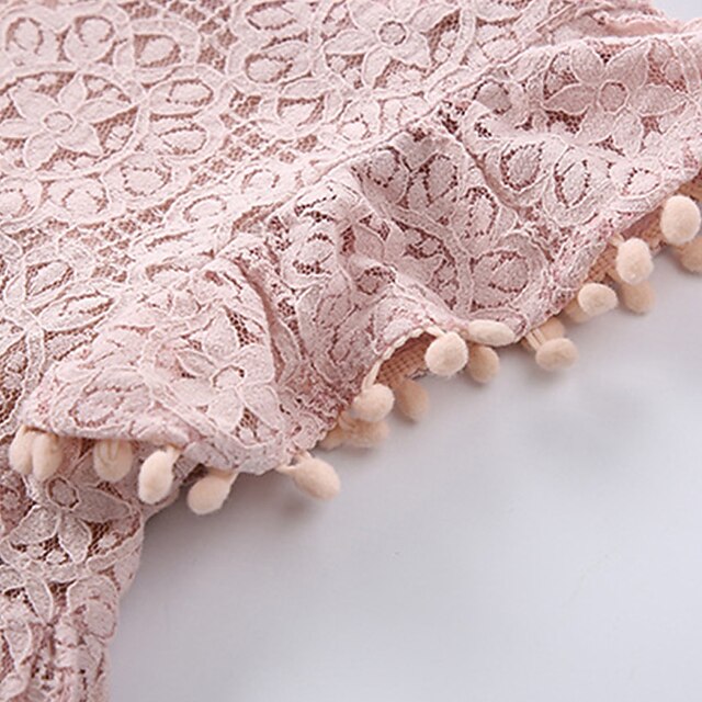 Color Kids Short Girls' Sleeve Party Solid Dress