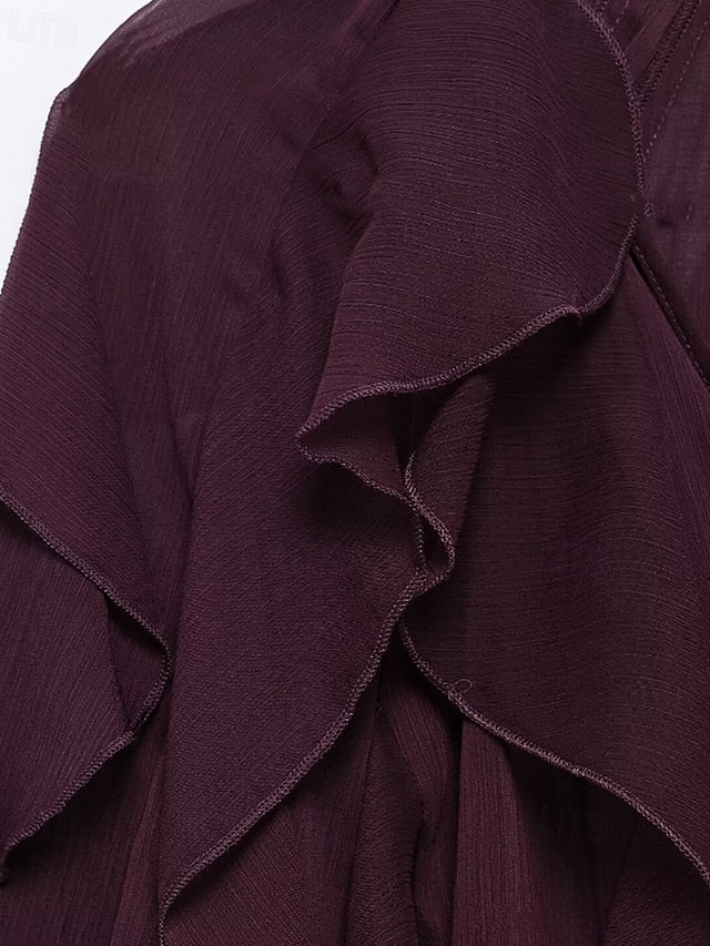 Women's Shirt Blouse Layered Plain Stylish Modern Long