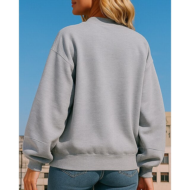 Women's Zip Up Sweatshirt Lounge Top Long Sleeve Top