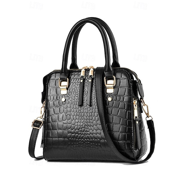 Crocodile Handbag with Women’s Leather Faux Tassel Pattern