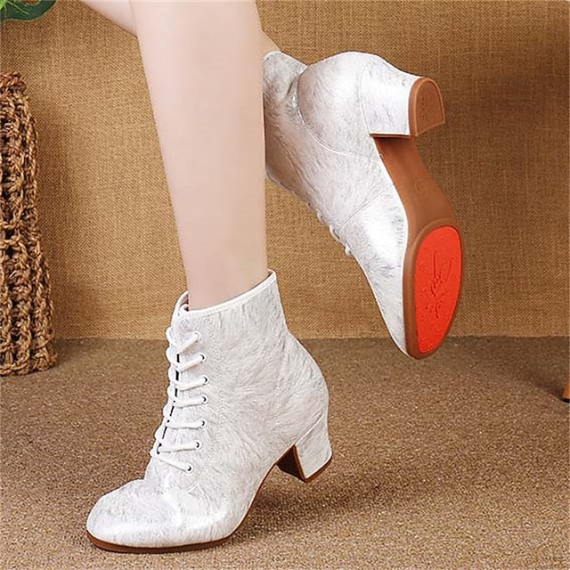 Elegant White Dance with Comfortable Shoes Women's Latin