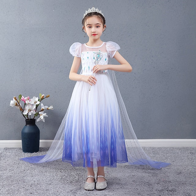 Elsa Cosplay Dress Movie Girl Flower Princess Girls'
