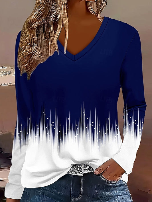 Women's T Shirt Print Ombre Graphic Abstract Vintage