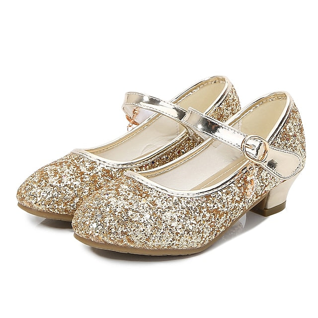 Jane Girls' Glitter Heel Low Sparkly Mary - Shoes