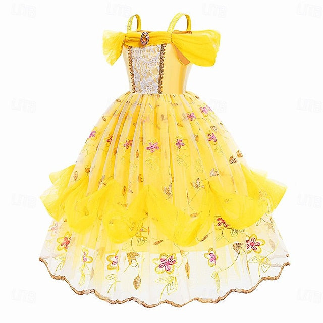 Girl Flower Beauty and Dress Beast Princess the Belle Cute