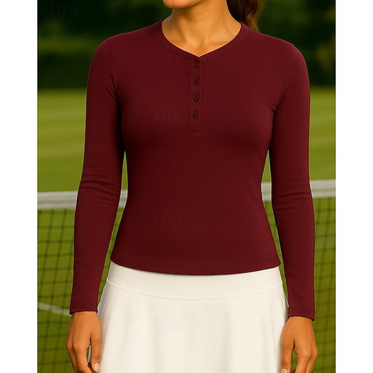 Women's Solid Colored Tennis Shirt Sport Top Stylish