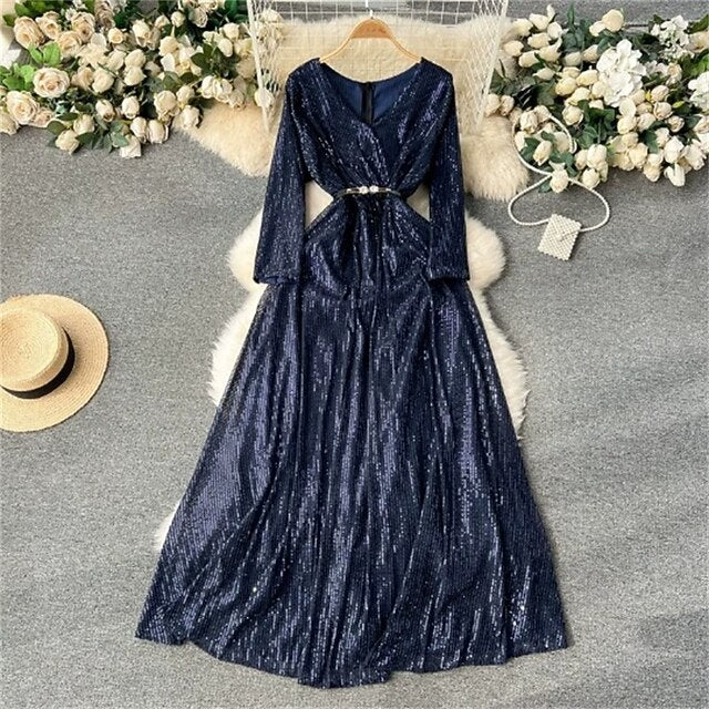 Women's Midi Dress Sequin Dress Elegant Fashion Modern