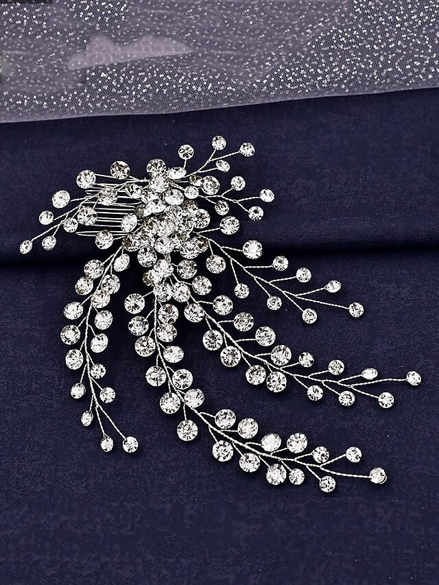 Elegant Hair Bridal Rhinestone Accessory and Crystal Flower –