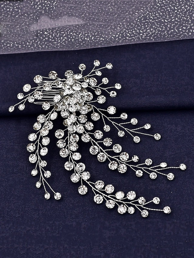 Bridal Elegant Hair Accessory Crystal and Rhinestone Flower –
