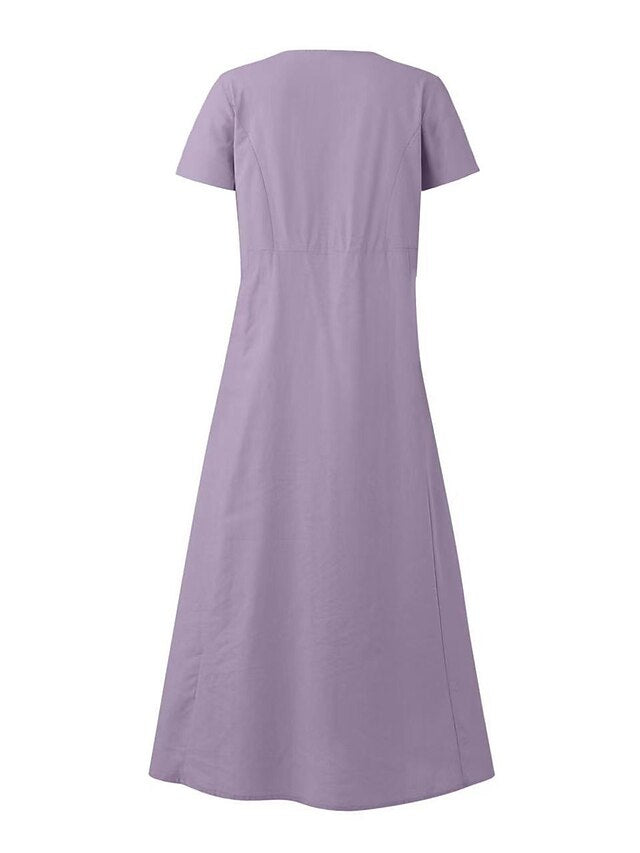 Women's Long Dress Maxi Dress Faux Cotton Linen Casual