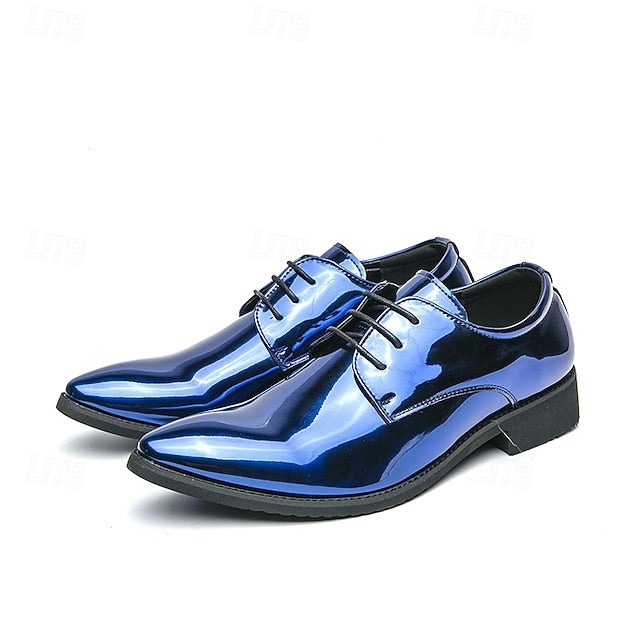 Lace-Up Formal Patent Men Shoes – for Glossy Leather Green