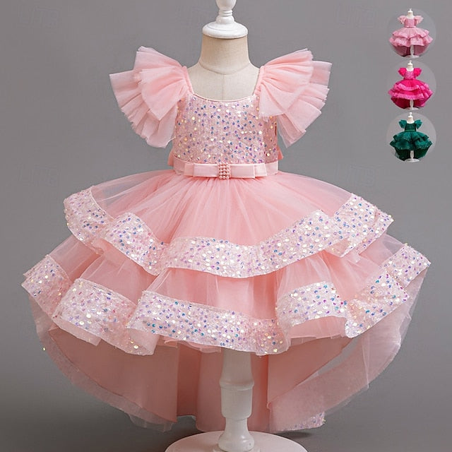 Wedding Dress Sleeveless Girls' Special Kids Party Sequin