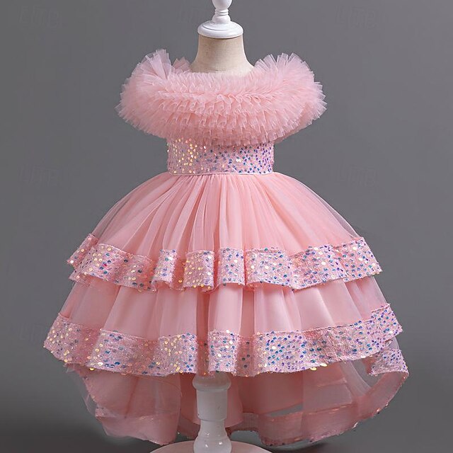 Girl Party Dress Sleeveless Flower Sequin Kids Girls'