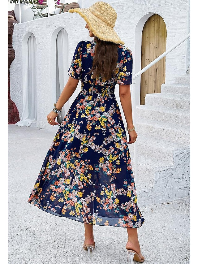 Women's Sheath Dress Chiffon Dress Sundress Floral Graphic