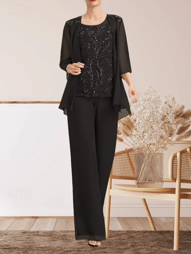 Dress Mother of Guest the Elegant Piece Pantsuit Bride 3 Wedding