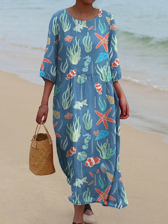 Women's Midi Dress Casual Dress Print Dress Fashion Modern