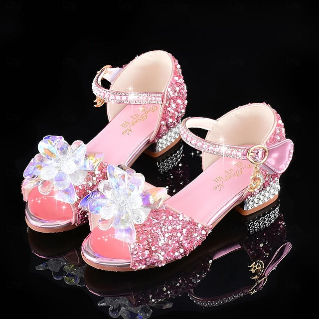 â€?Crystal Girls' Glittery Rhinestone Shoes Flower