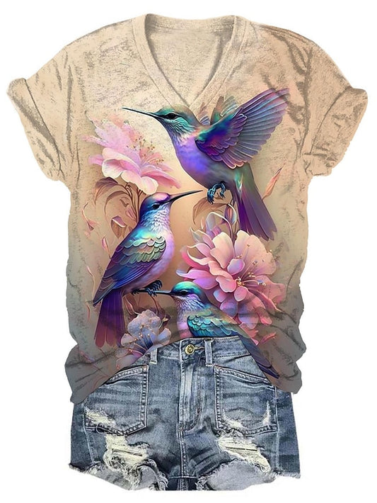 Women's T Shirt Fashion Floral Print Short Sleeve Regular