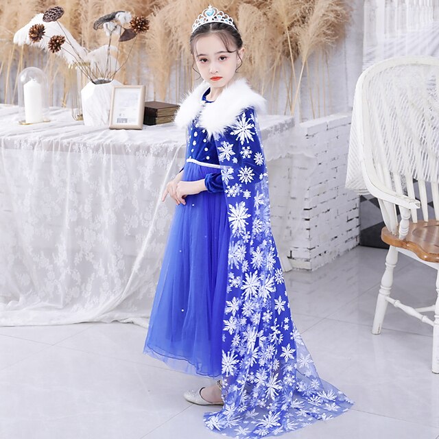 Princess Frozen Dress Flower Fairytale Party Theme Girl Elsa