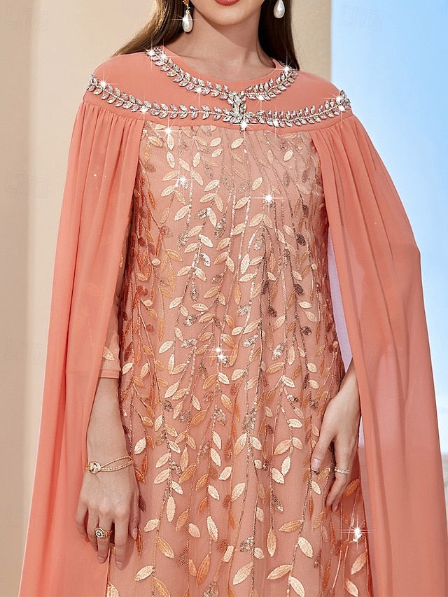 A-Line of Dress Elegant Vintage the Bride Mother Cape