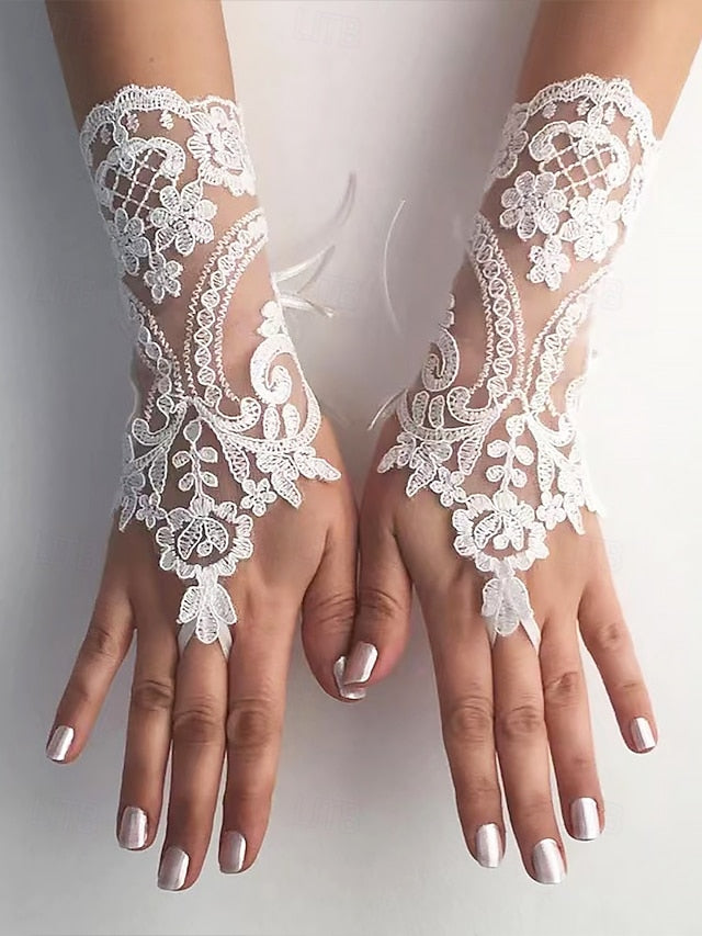 White Gloves Bridal Wedding Elegant Vintage Fingerless – Lace