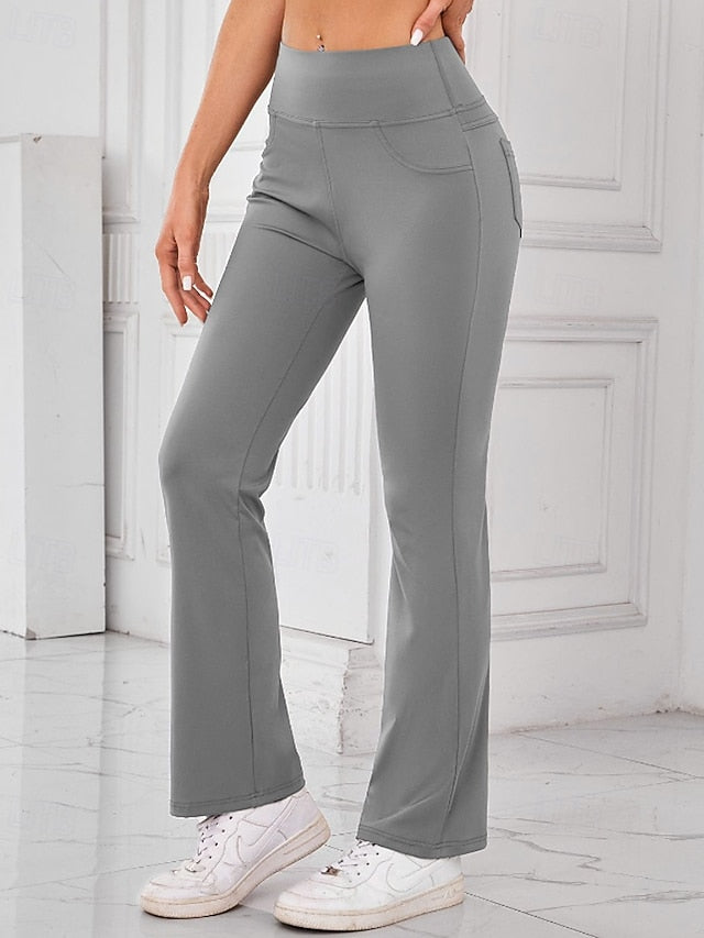 Women's Flare Chinos Streetwear Basic Casual Full Length