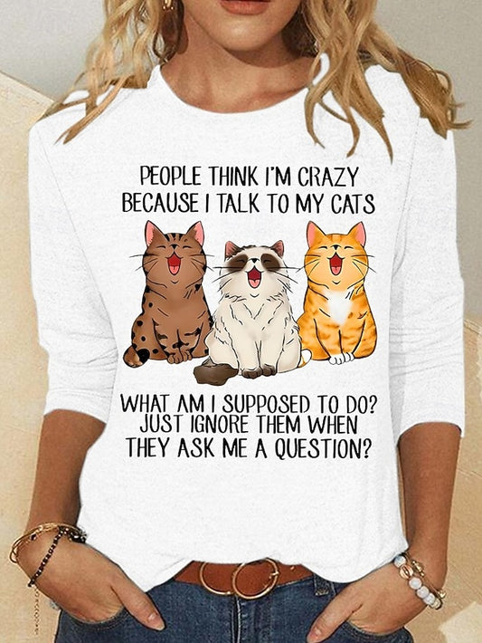 Christmas Women's T Shirt Print Graphic Animal Cat Vintage