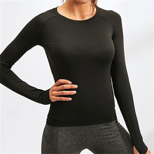 Women's Sports shirts pilates top Sports Top Crew Neckline