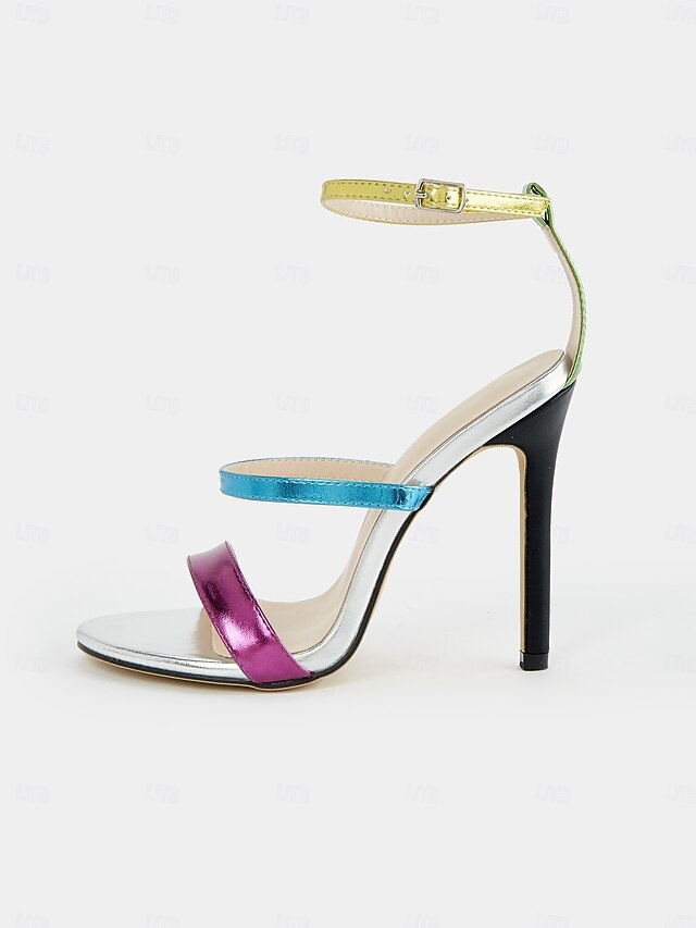 – Multi-Color Metallic Stiletto Vibrant Heels Women's