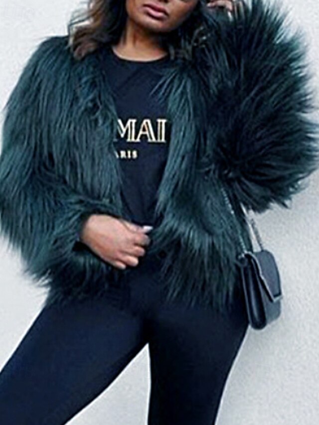 Coat Furs Women's Faux Comfortable Fur Leathers Warm