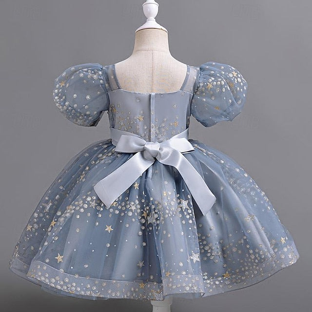 Floral Girls' Sequin Kids Flower Party Girl Dress