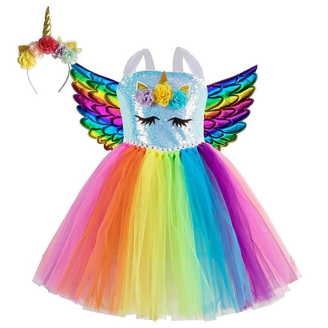 Unicorn Wings Girls' Movie Headband Cosplay Dress Dance