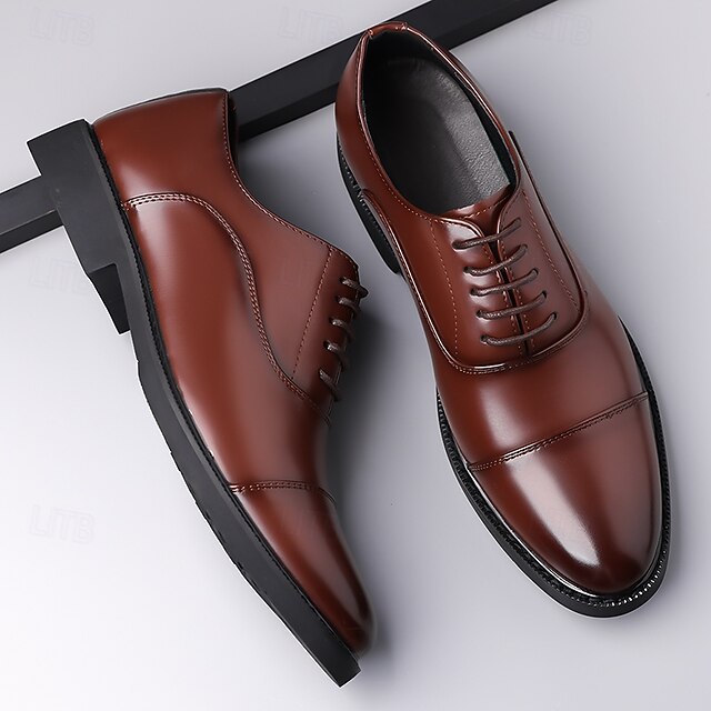 Shoes Design – Brown Classic Cap-Toe Oxford Men's