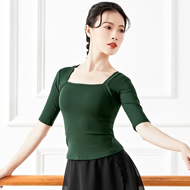 Activewear Top Pure Color Women's Performance Training Half