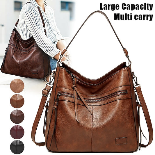 Leather Tote Bag Hobo PU Crossbody Women's Shoulder