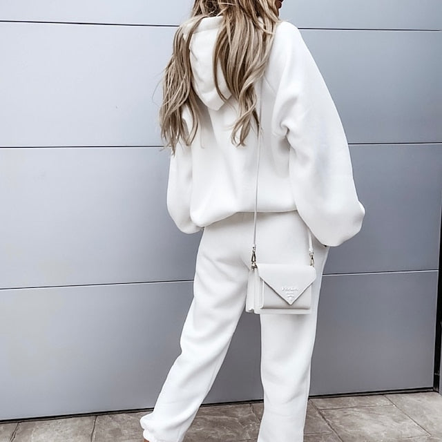 Women's Tracksuit Pants Sets Sweatshirt Long Sleeve Hooded