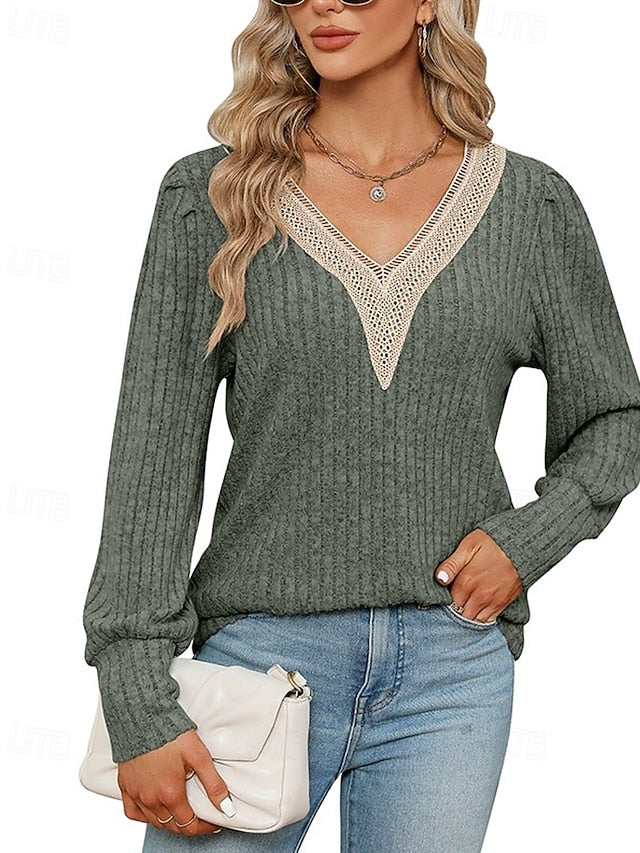 Women's Sweater Pullover Daily Stylish Casual Color Block