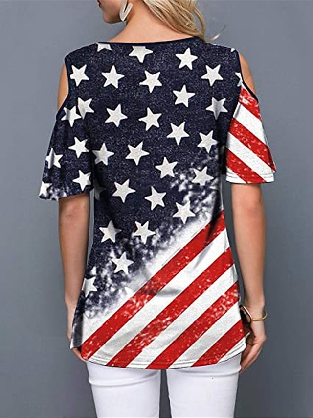 Independence Day Patriotic Shirt Women's T Shirt Flag