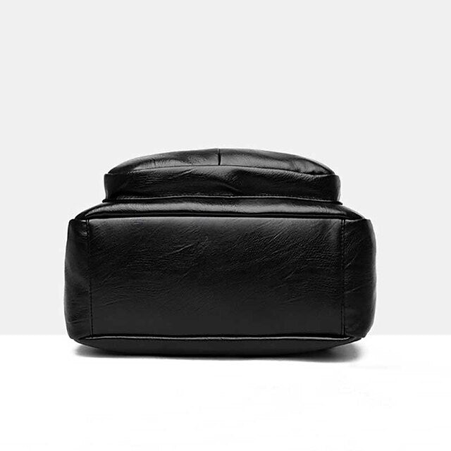 Leather Burgundy Backpack with Closure Women's Flap Faux